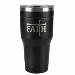 Lincoln Outfitters "Faith" 30 oz. Religious Tumbler, Black - 89-634-0204 - Tumblers
