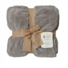 Lavina Home Grey Rouched Faux Fur to Mink 50 x 60 Throw - RK-FURMNK-GREY - Blankets & Bedspreads