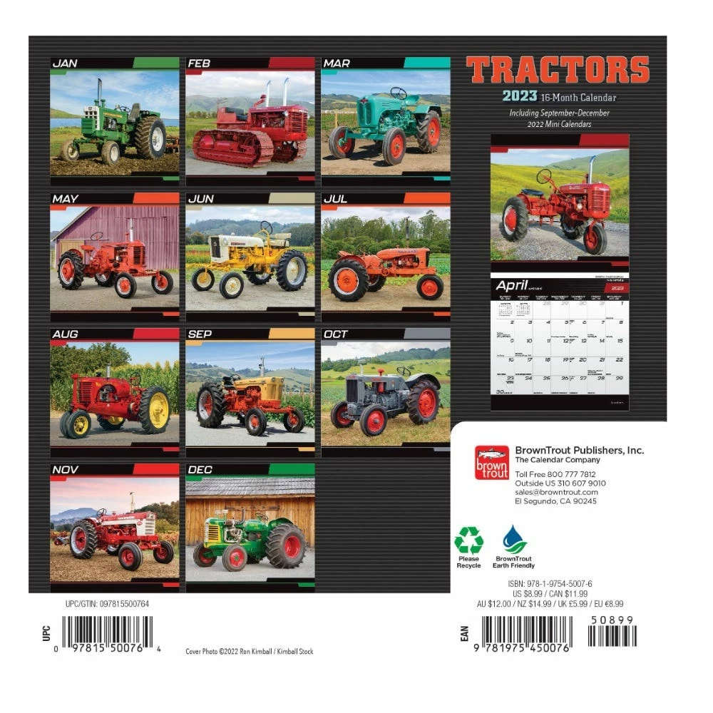 Brown Trout Tractors 2023 Mini 7x7 Calendar - Calendars 4 Brown Trout Tractors 2023 Mini 7x7 Calendar - Calendars - Image 2