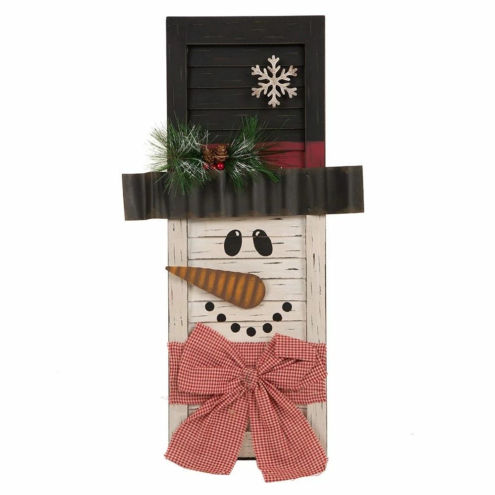 Glitzhome Wooden Snowman Shutter Wall Décor - 1103003464 - Wall Decor 3 Glitzhome Wooden Snowman Shutter Wall Décor - 1103003464 - Wall Decor