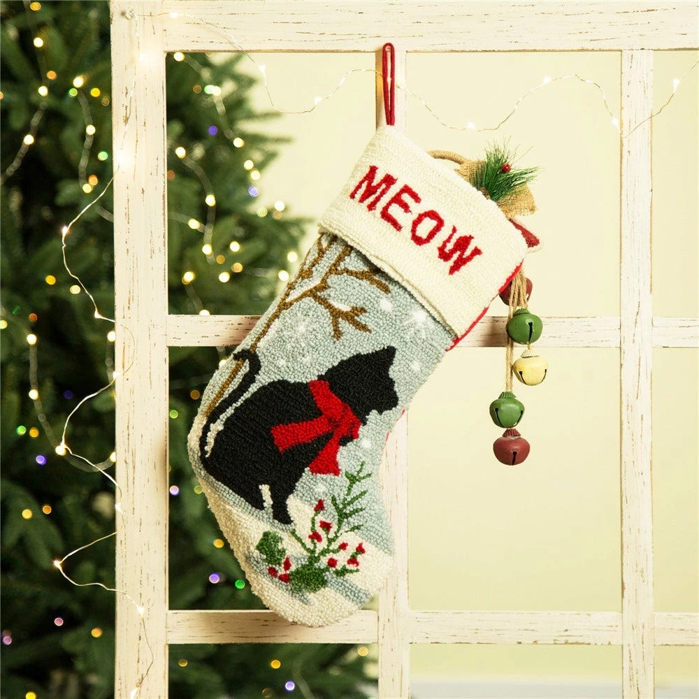 Glitzhome Hooked Cat Stocking - 1113001340 - Christmas Stockings 8 Glitzhome Hooked Cat Stocking - 1113001340 - Christmas Stockings - Image 6