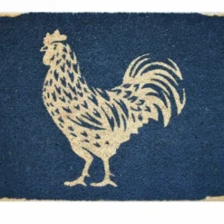 Avera Blue Rooster Doormat 17 x 29 - Rugs
