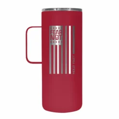 Kerusso Dual Wall Stainless Steel Fear Not Flag Mug with Handle, 22 oz. - MUGS226 - Tumblers