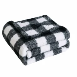 Lincoln Outfitters Black White Buffalo Check Sherpa 50 x 60 Throw - RK-SHERP-CLBF - Blankets & Bedspreads -Outlet Hearth And Home Store 2483671c9e63dfdaceb4148aa9b8dbe18d587336 490930006 1