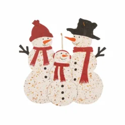Glitzhome Rusty Metal Snowman Family Yard Stake - 1103203440 - Yard Decor