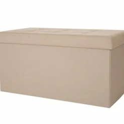Glitzhome Cream Storage Ottoman 1504003782 - Living Room Furniture