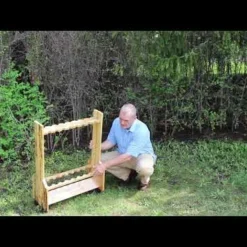 Rush Creek Creations 16 Fishing Rod Rolling Storage Rack 370026 - Storage Furniture