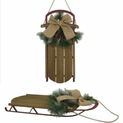 Various Brands Wooden Sleigh Floral Wall Décor JK34425