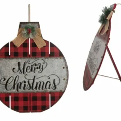 Various Brands Wood Metal Plaid Ornament Sign JK37680 - Décor