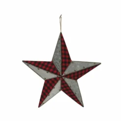 Various Brands Small Galvanized and Plaid Star JK34409RK - Décor