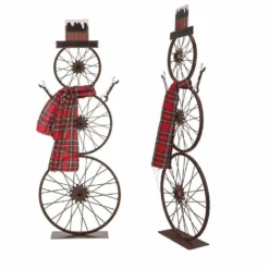 Various Brands Standing Bicycle Wheel Snowman JK37315RK - Décor