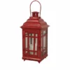 Various Brands Red Metal LED Lantern JK38523 - Décor