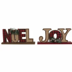 Various Brands Assorted Plaid Noel and Joy Table Sign JK35603RK - Décor
