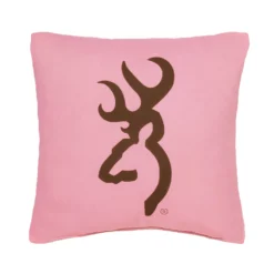 Kimlor Browning Buckmark Logo Pink Square Pillow - Bedding