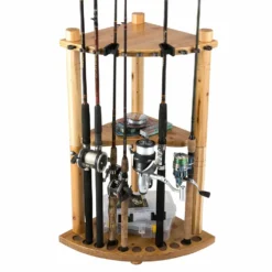 Rush Creek Creations 13 Fishing Rod Wood Corner Rack Light Stain 383003 - Storage Furniture -Outlet Hearth And Home Store 3 8 39