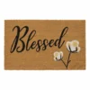 Avera Products Blessed Cotton Bloom Coir Mat, 17" x 29" - ADR016 - Décor -Outlet Hearth And Home Store 3b0897dfc0c129b3796495ee76e4d93d124c38a7 53564010