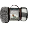 Pur Serenity 15 lb. Machine Washable Velvet Reversibe to Sherpa Black and White Buffalo Check 48 x 72 Weighted Blanket - RK-VELSH-15 - Blankets & Bedspreads