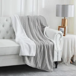 Lavina Home Cozy Cable Knit Reversible Throw Blanket - RK-CABSH-TH - Blankets & Bedspreads -Outlet Hearth And Home Store 42e4e794269fee5ba8ee5deddade1118a6ae2f96 490931836 9