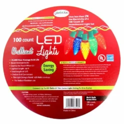 J. Hofert Company 100 Count Led C9 Multi Colored Lights On A Spool -2359 - Christmas Decor