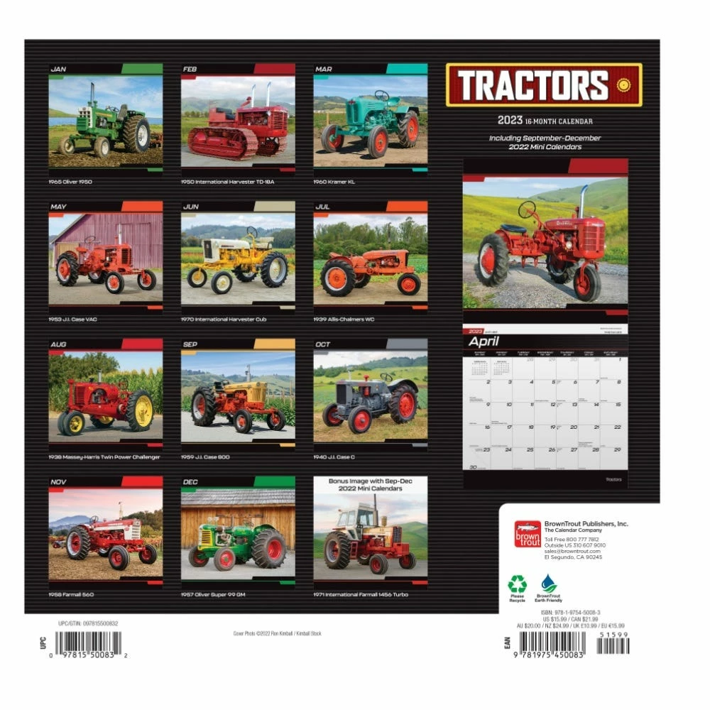 Brown Trout Tractors 2023 Square Calendar - Calendars 4 Brown Trout Tractors 2023 Square Calendar - Calendars - Image 2