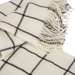 Glitzhome 400G Acrylic White Black Plaid Woven Throw Blanket - 1518203175 - Holiday Throw Blankets -Outlet Hearth And Home Store 49e39b56e1bf6b8b439b8ab398bd3c9dc83d952d 93430165 2