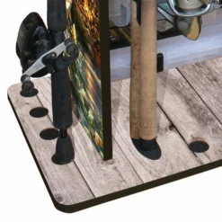 Rush Creek Creations Bass 14 Fishing Rod Rack with Four Bait Bin Storage 383009 - Storage Furniture -Outlet Hearth And Home Store 4 4 184