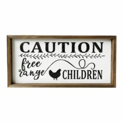 Backyard Expressions "Free Range Children" 20" x 10" Wooden Frame Sign - 910508 - Wall Decor