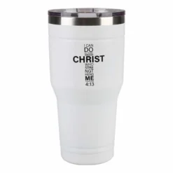Lincoln Outfitters "All Things Through Christ" 30 oz. Religious Tumbler, White - 89-645-0204 - Tumblers