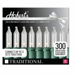 J. Hofert Company Hofer 300 Bulb Mini Light Green Wire Clear Lights - 2699-02SL - Christmas Decor