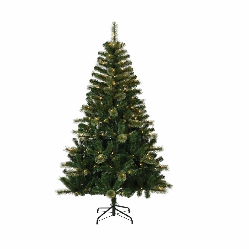 Four Seasons 6.5' Pre-Lit Cashmere/ PVC Mixed Pine Tree with 200 Clear Lights - 15-296-T65CL-A - Christmas Decor 3 Four Seasons 6.5' Pre-Lit Cashmere/ PVC Mixed Pine Tree with 200 Clear Lights - 15-296-T65CL-A - Christmas Decor