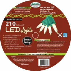 J. Hofert Company 210 Count Led Italian Warm White Colored Lights On A Spool -2356-32 - Christmas Decor