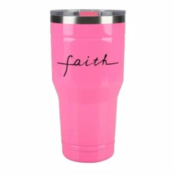 Lincoln Outfitters "Faith" 30 oz. Religious Tumbler, Pink - 89-636-0204 - Tumblers