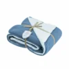 Sutton Heritage By Oliver Home Jersey Knit Reversible Sherpa Throw Blanket - MAN-JRSH-BLU - Blankets & Bedspreads