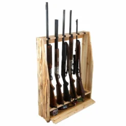 Rush Creek Creations 6 Gun Rack with Storage 370037 - Storage Furniture -Outlet Hearth And Home Store 5 6 45
