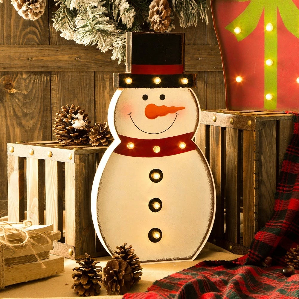Glitzhome Christmas Snowman LED Marquee - 1107001868 - Christmas Decor 7 Glitzhome Christmas Snowman LED Marquee - 1107001868 - Christmas Decor - Image 5