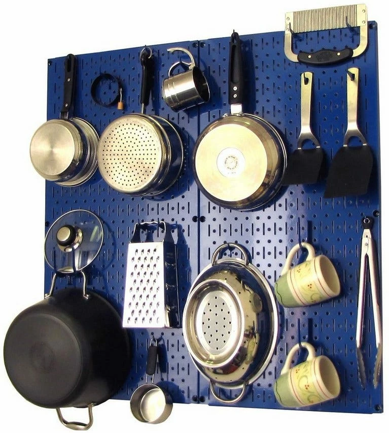 Wall Control Blue Panel Kitchen Pegboard Wall Organizer w/ Choice of Hook Color 30KTH200BU - Shelving 3 Wall Control Blue Panel Kitchen Pegboard Wall Organizer w/ Choice of Hook Color 30KTH200BU - Shelving
