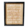Backyard Expressions "Cowboy Code" 14" x 12" Wooden Frame Sign - 910491 - Wall Decor -Outlet Hearth And Home Store 650a85bdef2d92a1c5b091876d301738193a1259 2022017869