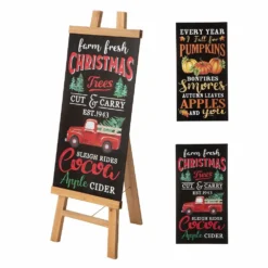 Glitzhome 13" x 32" Duble Sided Wooden Easel Porch Sign, with 2 Changable Sided Sign Board(Fall & Christmas) - 2010100005 - Christmas Decor 31 Glitzhome 13" x 32" Duble Sided Wooden Easel Porch Sign, with 2 Changable Sided Sign Board(Fall & Christmas) - 2010100005 - Christmas Decor -Outlet Hearth And Home Store 70502103b705c95d1bcb78ba921ffecfc41ef7c7 2010100005 18