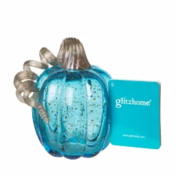 Glitzhome 6.1 Inch Blue Glass Pumpkin - 1209002500 - Centerpieces -Outlet Hearth And Home Store 73b57ec96e44222e2c1532aad469a61780b3affe 93422040 4