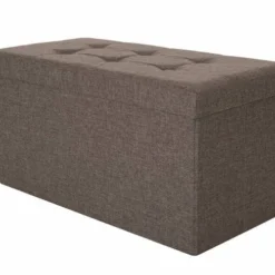 Glitzhome Gray Storage Ottoman 1504003783 - Living Room Furniture