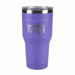 Lincoln Outfitters "Faith" 30 oz. Religious Tumbler, Purple - 89-642-0204 - Tumblers