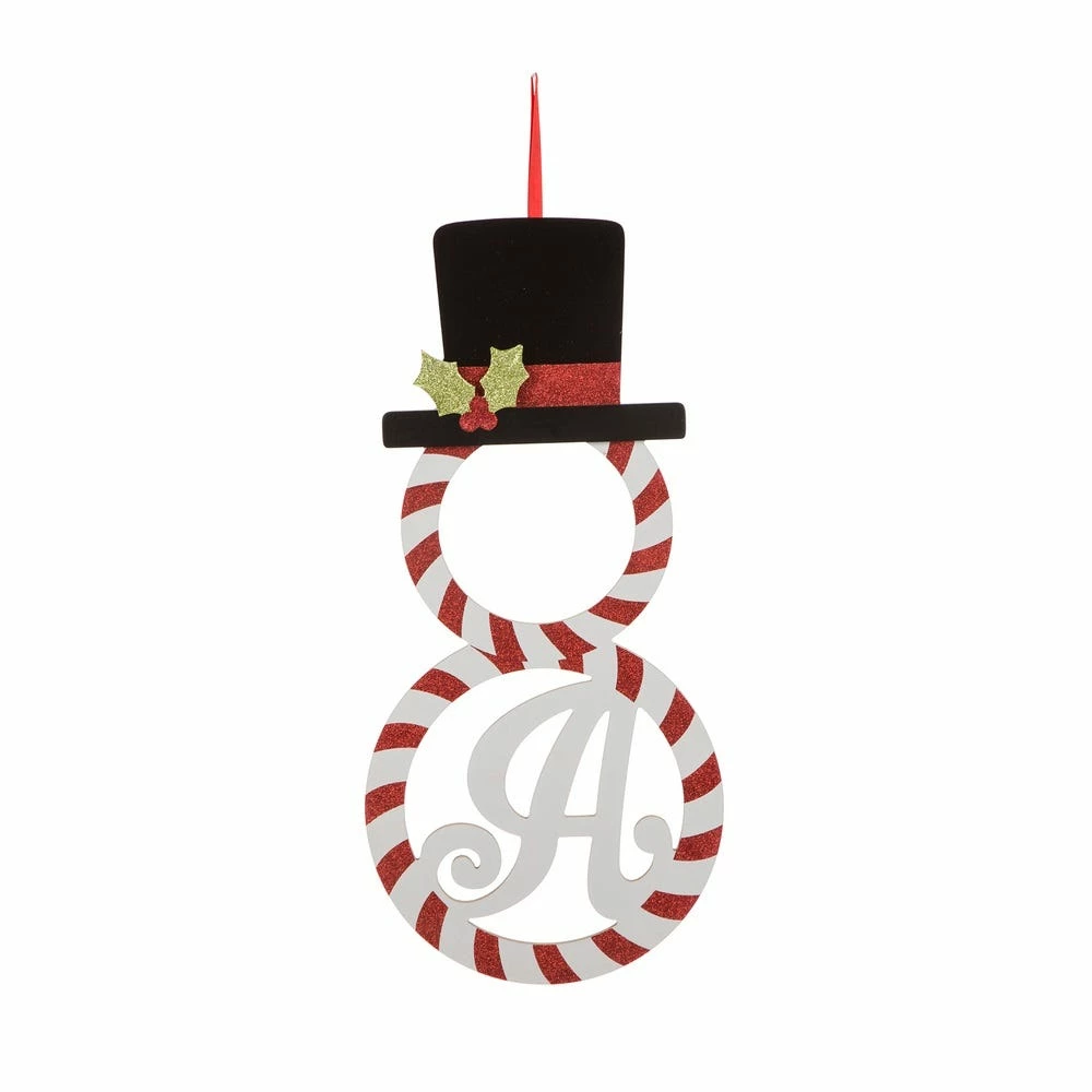 Glitzhome Monogram MDF Snowman Hanging Decor A - 1115004478 - Wall Decor 3 Glitzhome Monogram MDF Snowman Hanging Decor A - 1115004478 - Wall Decor