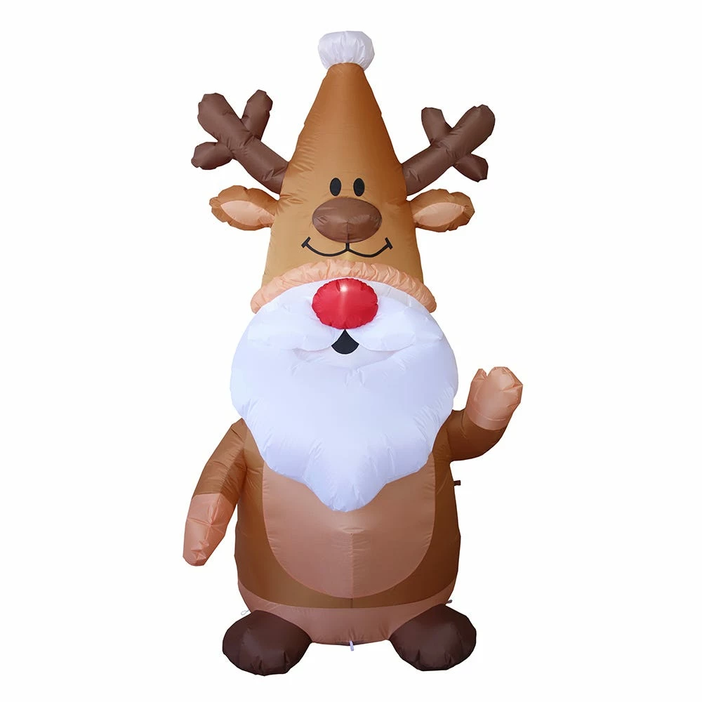 Various Brands 8' Reindeer Gnome Inflatable - MY-21CS851 - Christmas Decor 3 Various Brands 8' Reindeer Gnome Inflatable - MY-21CS851 - Christmas Decor
