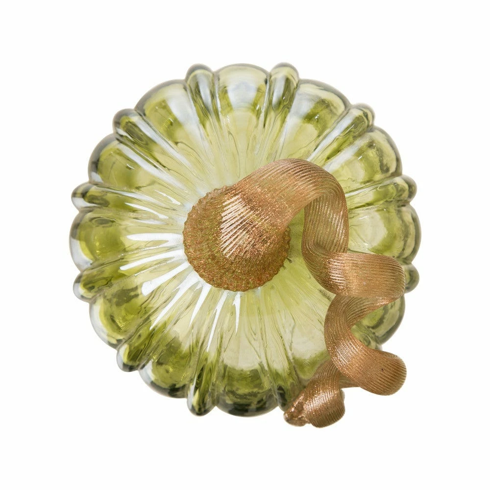 Glitzhome 4.72 Inch Green Crackle Glass Short Pumpkin - 1209001415 - Centerpieces 5 Glitzhome 4.72 Inch Green Crackle Glass Short Pumpkin - 1209001415 - Centerpieces - Image 3