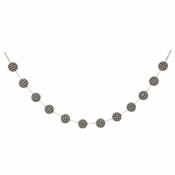 Glitzhome Black and White Plaid Fabric Garland - 1117203325 - Holiday Garland