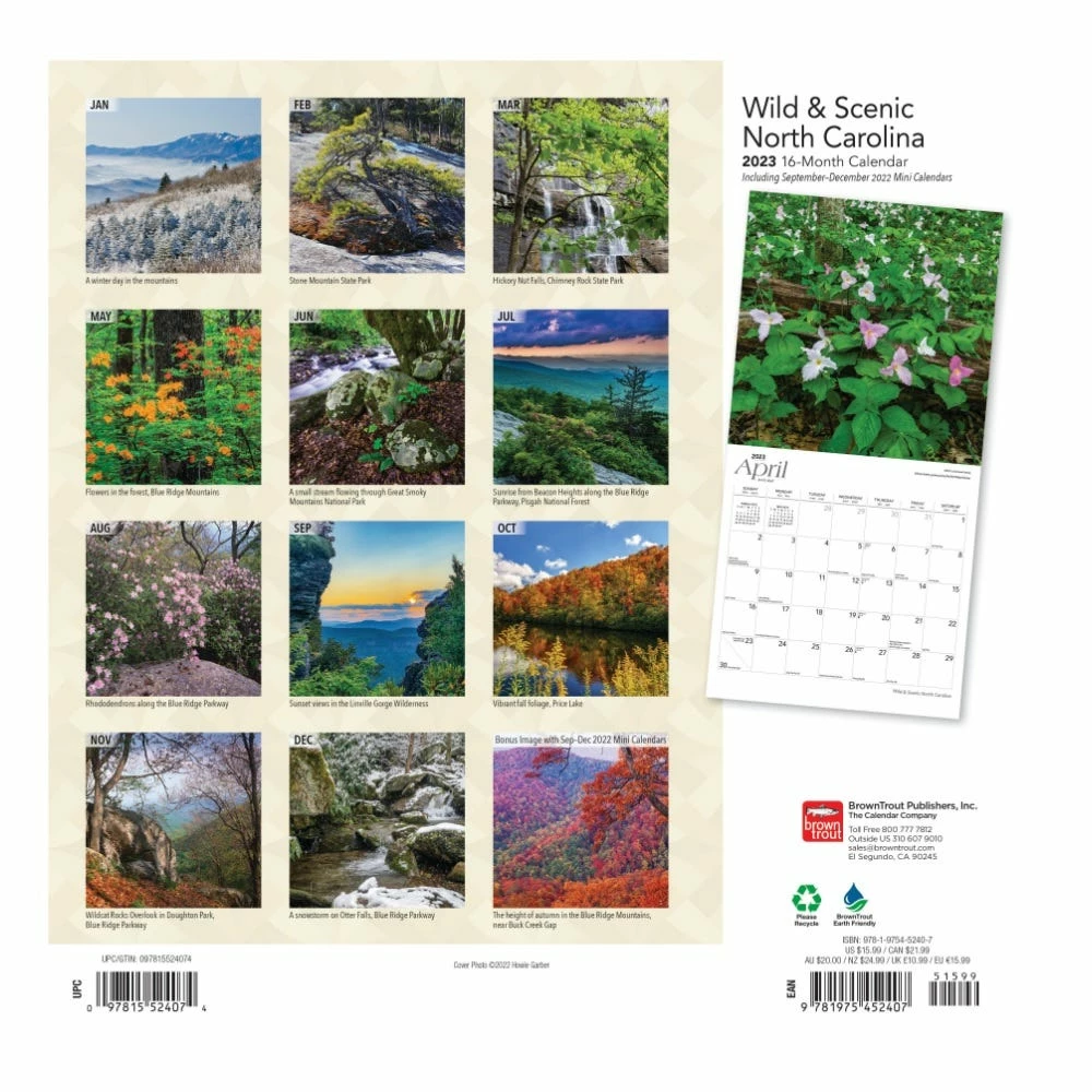 Brown Trout North Carolina Wild & Scenic 2023 Square Calendar - Calendars 4 Brown Trout North Carolina Wild & Scenic 2023 Square Calendar - Calendars - Image 2