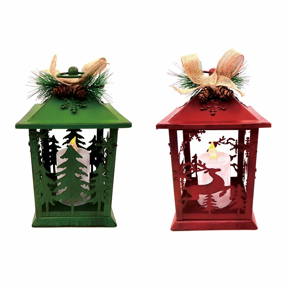 Various Brands 8" LED Christmas Lantern, Assorted - RG-20051 - Christmas Decor 4 Various Brands 8" LED Christmas Lantern, Assorted - RG-20051 - Christmas Decor - Image 2
