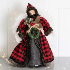 Glitzhome Plaid Angel Tree Top - 1123202425 - Christmas Decor -Outlet Hearth And Home Store 8f9d6951532b5526c915be49249b0d3f164f2c38 93430103 4