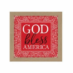 P. Graham Dunn God Bless America 12 x 12 Framed Sign - Q00920RK - Wall Decor