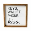 Backyard Expressions "Keys Wallet Phone Kiss" 12" x 12" Wooden Frame Sign - 910507 - Wall Decor -Outlet Hearth And Home Store 9228514dc9662b2deed77cbeff016d7ecadfeca4 2022017883